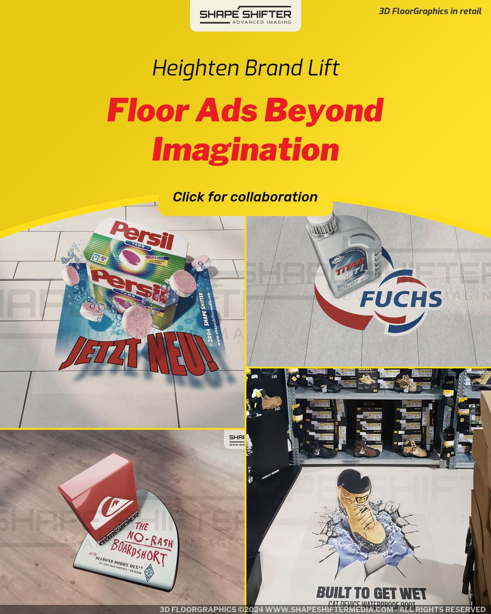 ssm.li Heighten Brand Lift Floor Ads Beyond Imagination Click for collaboration #retail #pos #pointofsale #retailmedia #retailers #displayrack #smallbusiness #b2b #popprotectors #kiosk #possystem #displaystand #sspos #service