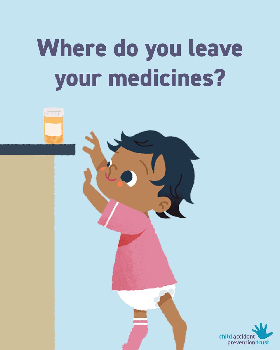 ⚠️ Watch out for painkillers left on the bedside table or in a handbag on the floor ⚠️ Keep all medicines out of reach and sight of young children, ideally in a high-up or lockable cupboard Learn more: capt.org.uk/resources/prev…