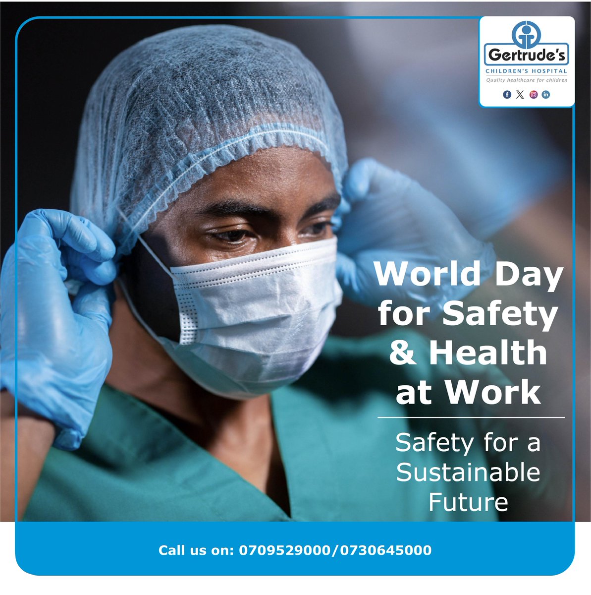 Workplace safety is everyone's responsibility. On this day, let's prioritize safety and health at work, ensuring every worker has a safe and healthy environment to thrive. Call 0709529000. #GertrudesKe #SafeWorkplaces #HealthAtWork