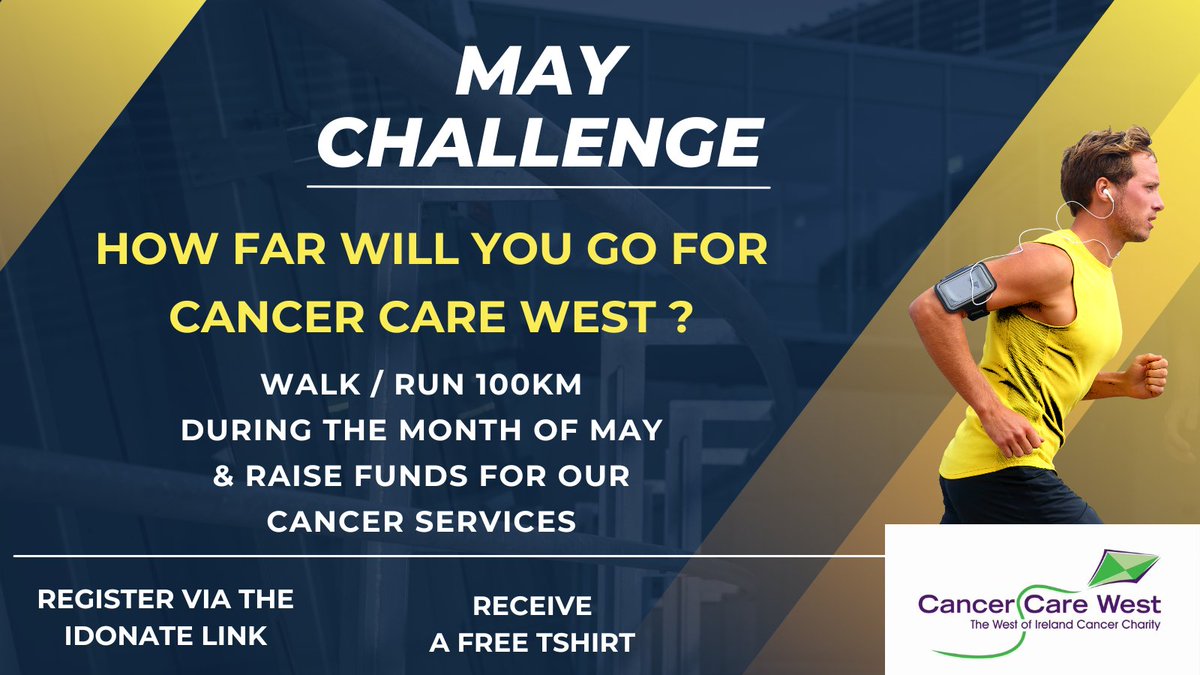 New Month - New You! 👍 Sign up for our 100km in May #Challenge & help raise funds for our #cancer services. Every step & euro counts! Sign up via ow.ly/bJRW50RnVjz You won't regret it! 😉🏃‍♂️🏃‍♀️ #fundraiser #fitness #health #cancersupport #letsgetmoving #bestfootforward