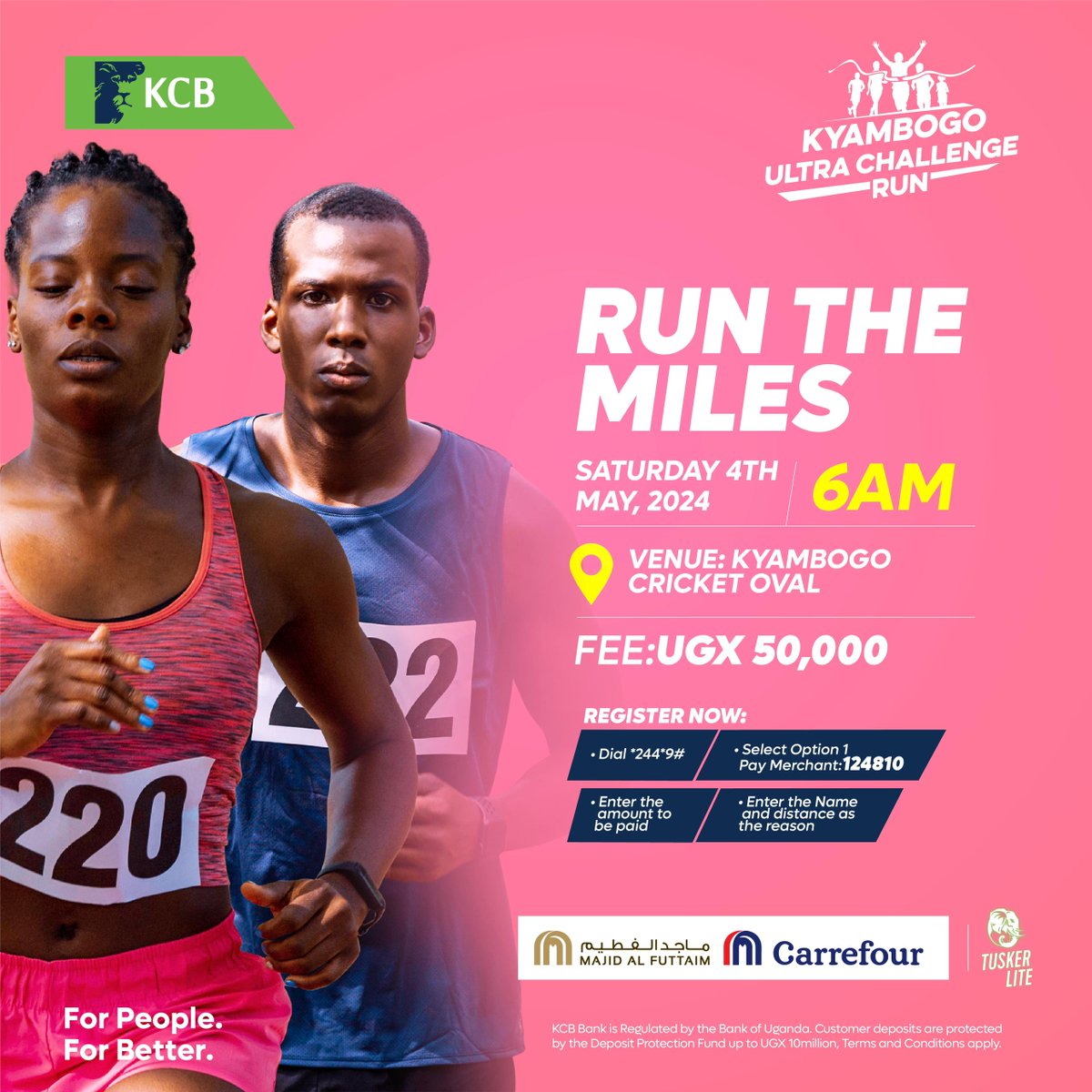 AD: Buy your ticket for the #KyambogoUltraRun using KCB Pay at only UGX 50000. @kcbbankug #ForPeopleForBetter