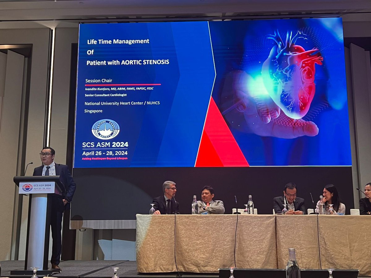 Had the honor of chairing a session on Life Time Management of #aorticstenosis at #scsasm2024. As our population aging we want  #Addinghealthspanbeyondlifespan. The #heartteam strategy to use #tavi #tavr #savr is crucial to achieve this goal #scsasm2024 <a href="/yeocolin/">Colin Yeo</a> <a href="/NUHCS/">NUHCS - National University Heart Centre,Singapore</a>