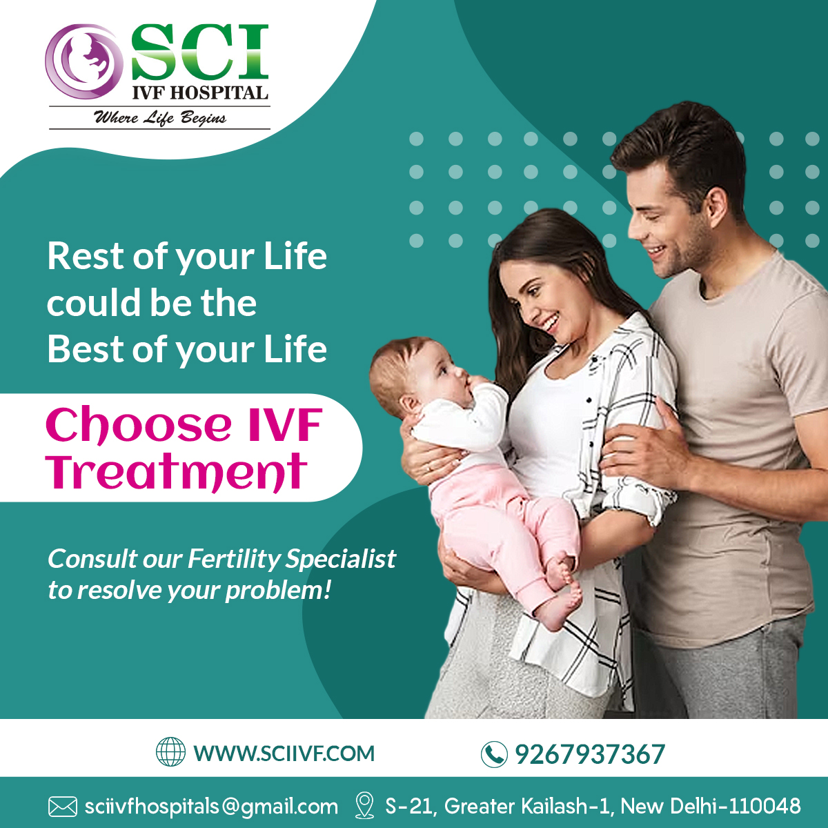 Unlock the doors to parenthood with SCI IVF Hospital's advanced IVF treatment options. Our dedicated specialists are here to provide personalized care. Book a free IVF consultation now! sciivf.com #IVF #IVFSuccess #SCIIVF #Parenthood #Motherhood #Fatherhood