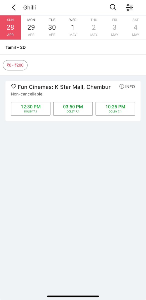 #GhilliReRelease is setting the North India Release on Fire 🔥🔥🔥 <a href="/IndiaCinepolis/">Cinépolis India</a> Chembur now playing 3 shows due to demand and recording almost houseful crowd !! Book your tickets now on <a href="/bookmyshow/">BookMyShow</a> ! #ThalapathyVijay𓃵  setting records in 2nd week too.