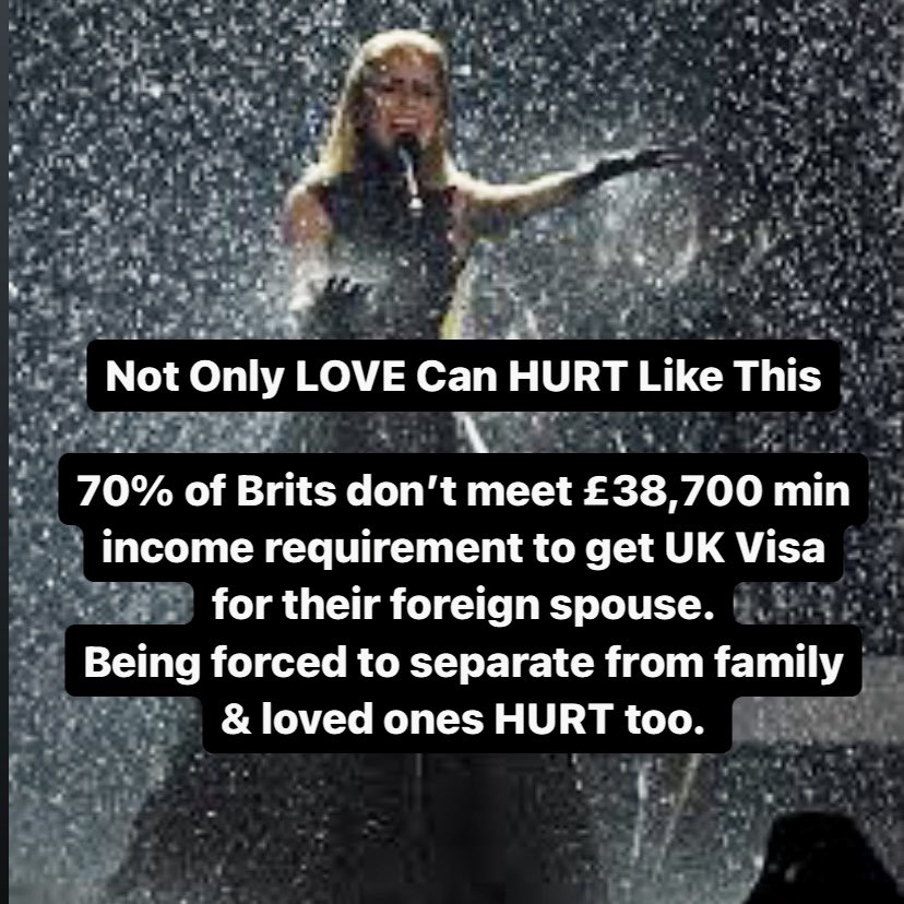 Hundreds of Brits with foreign spouses are hurting cos of cruel min income requirement for visas. As @Palomafaith said, only LOVE can hurt like this but SEPARATION HURTS  more! Sign & share #loveinlimbo #scrapMIR petition.parliament.uk/petitions/6526…