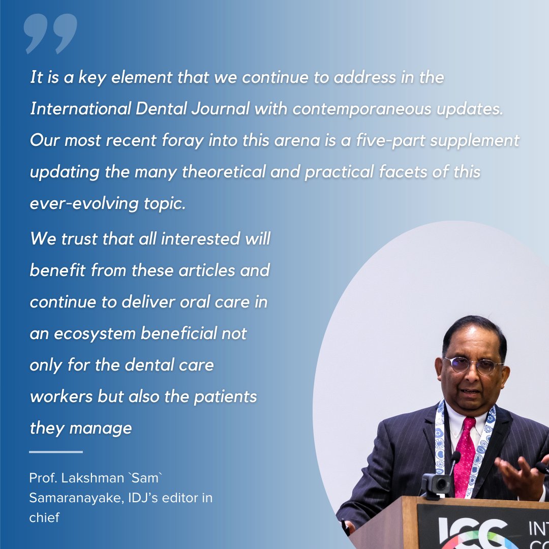 'Health & safety at the dental workplace are paramount for all oral healthcare workers,' says Prof. Lakshman, IDJ’s editor-in-chief, on the occasion of World Day for Safety & Health at Work. Stay informed about our project & explore available resources: fdiworlddental.org/hsdw⤵️