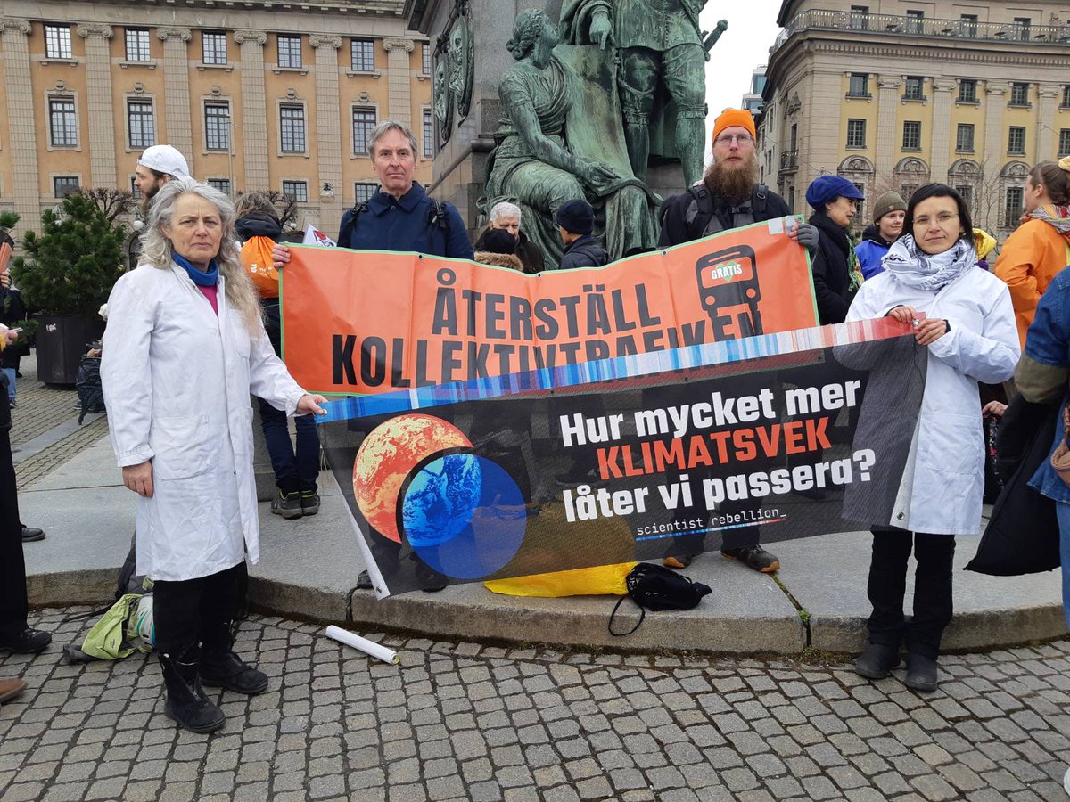 In Stockholm, members of @sr_sweden, join 'Restore the Public Transport' campaign. Effective public transport and safe active travel options are critical to ensure a transition away from a fossil fuel economy. We cannot tolerate any more climate betrayed!