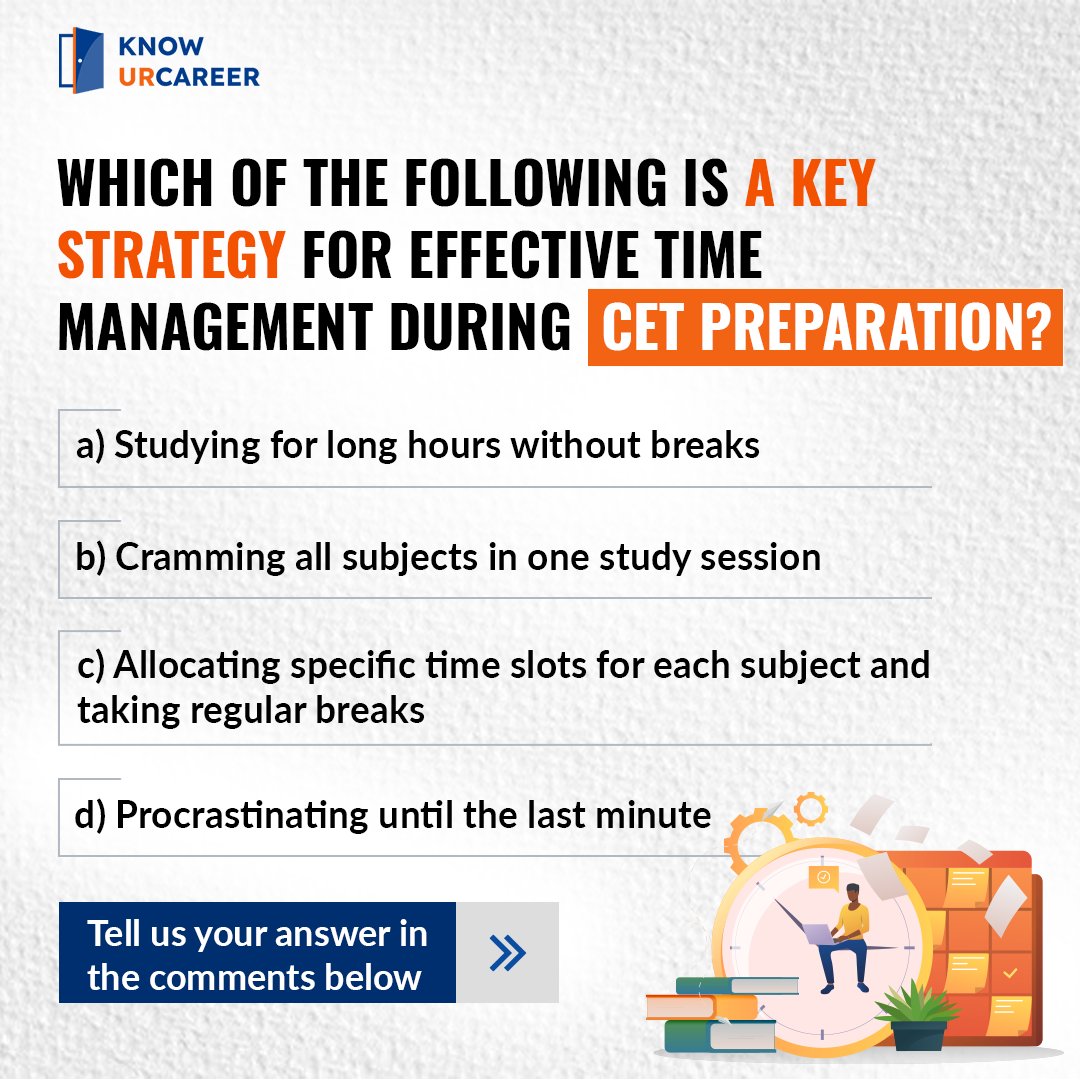 👉🏻 Answer in the comments and we will address them in our upcoming webinar! 

📱Register for a free webinar:👉🏻 webinar.knowurcareer.com/cet-success-we…

#CETexam #LetsCrackIt #ExamStrategy #TestPrep #CETPreparation #TargetedPractice #ExpertAdvice #StudyStrategies #KnowUrCaree