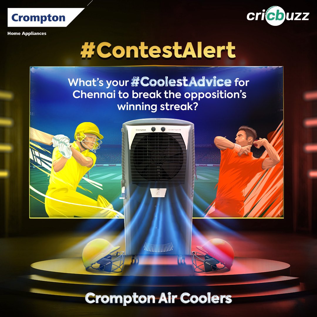 💬The MA Chidambaram pitch helps bowlers,making it tough for batters to score. The team batting second is likely to benefit due to dew later on,so CSK must win the toss and choose Bowl first.
#CoolestAdvice
💞 @Crompton_India
🎯Join: 
@Ehsanul51324208 @MaazSpeaks
@Shahid36991284