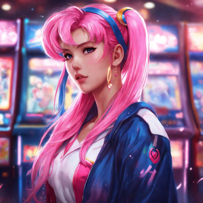 Sailor moon with pink hair at the arcade, stunning anime art by artgerm, 8k #เซร่ามูน https://t.co/z<a href="/tag/%E0%B9%80%E0%B8%8B%E0%B8%A3%E0%B9%88%E0%B8%B2%E0%B8%A1%E0%B8%B9%E0%B8%99"class="tags"><span>#เซร่ามูน</span></a>