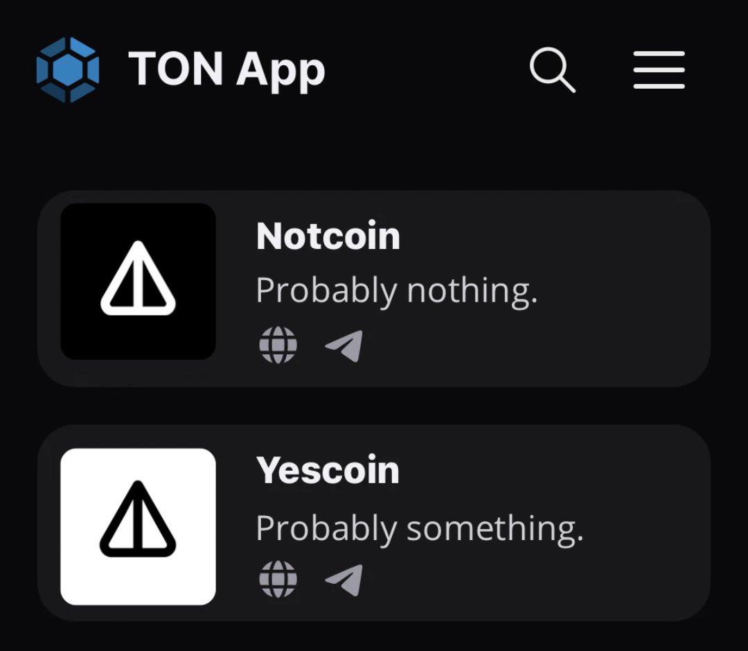 Our Yescoin $YES game has just been approved and listed as a Telegram Mini App on the @tonappshq website! The next step is👀… @ton_blockchain Play our game NOW before mining phase ends! You can play directly inside @telegram👇 t.me/yescoingame_bot