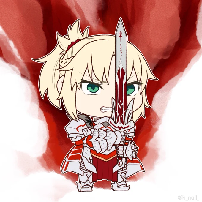 No.76 モードレッド  #FGO #FGOミニキャラ番号順に描くモーさん! 宝具時の「我は王に非ず。その後ろを歩む者」っていいですよね。 