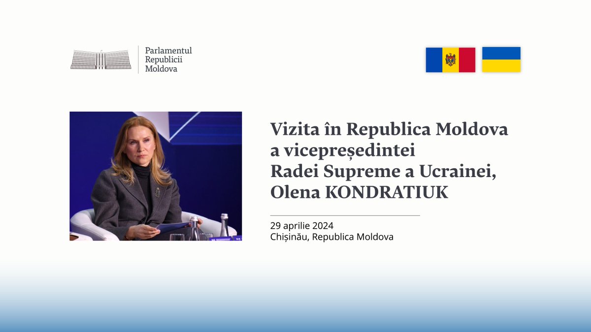 The Parliament will host the visit of the Deputy Speaker of Verkhovna Rada of Ukraine Olena Kondratiuk 🔎 More information about visit: ↩️ shorturl.at/oqAJ8 @Ole_Kondratiuk | @ua_parliament