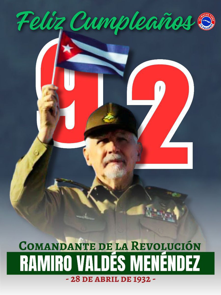Los combatientes de las FAR felicitan al Comandante de la Revolución Ramiro Valdés Menéndez, su ejemplo nos inspira.
#CubaViveEnSuHistoria