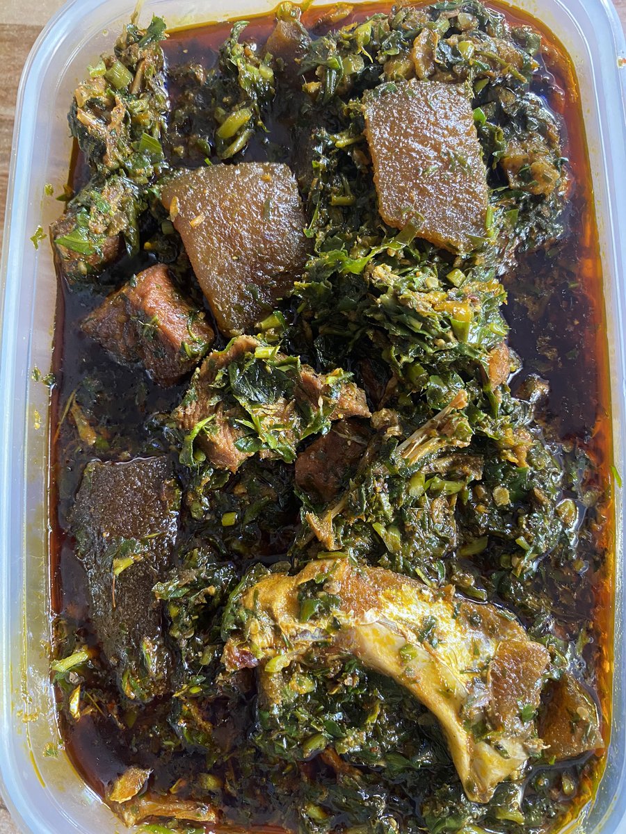 For your delicious afang soup In Abuja, please patronize me and refer my business. 2.4L 17,000 3.5L 20,000 5L 25,000 Kindly repost 🙏