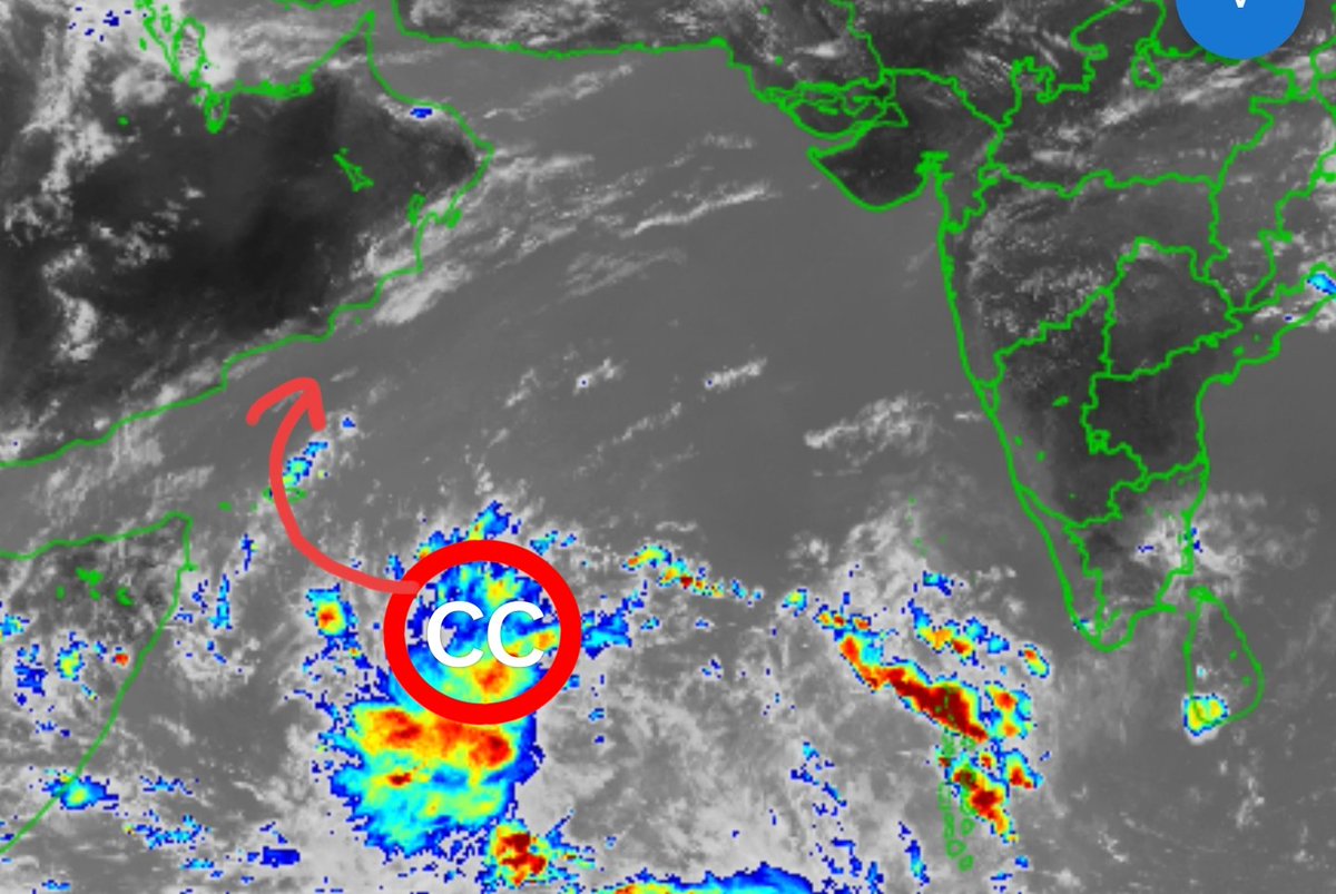 shetty_athreya's tweet photo. A CC has formed in extreme south #ArabianSea as predicted. However unfavorable conditions will limit intensification to WML status at the most.

Before you ask, this disturbance WILL NOT come close to our west coast, rather will move towards Arabian peninsula similar to Cyclone Tej. 

However, moisture from this system will be picked up by the STWJ & could bring some rains for us in 7-10 days time. Keeping watch.

Pc IMD Rapid
