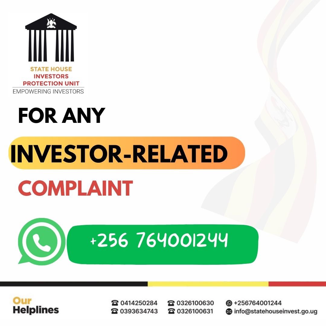The Statehouse Investors Protection Unit receives all investor-related complaints and coordinates with relevant entities to ensure that they are solved amicably. #EmpoweringInvestors