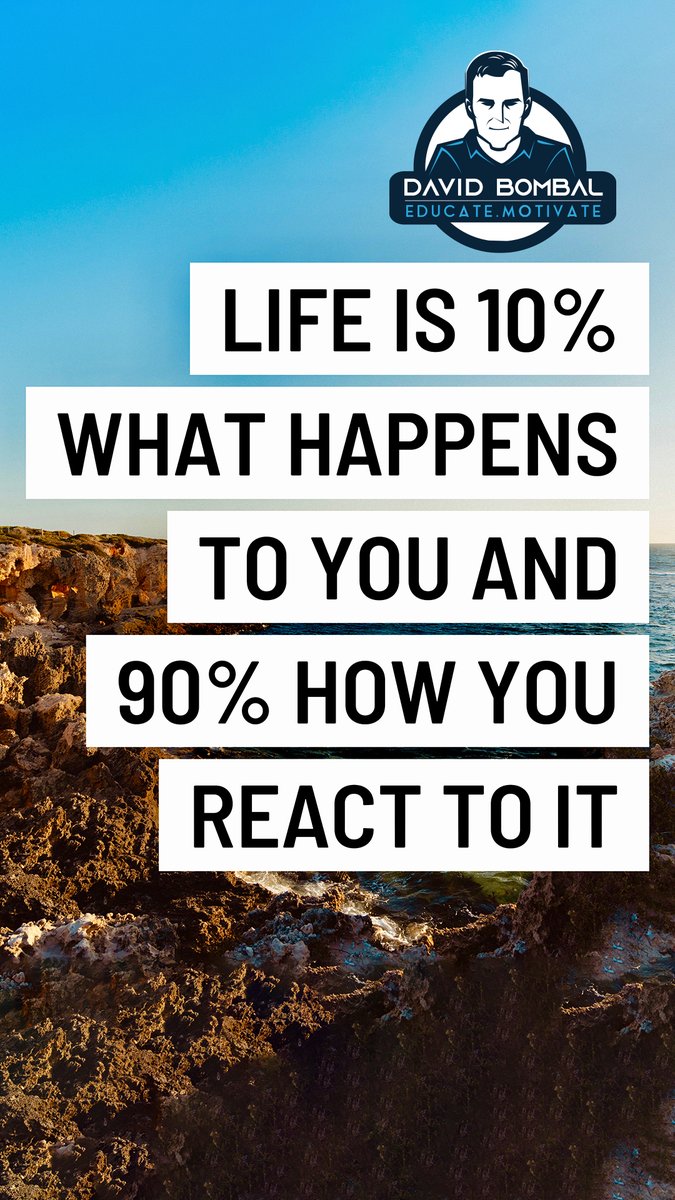 Life is 10% what happens to you and 90% how you react to it.

#DailyMotivation #inspiration #motivation #bestadvice #lifelessons #changeyourmindset