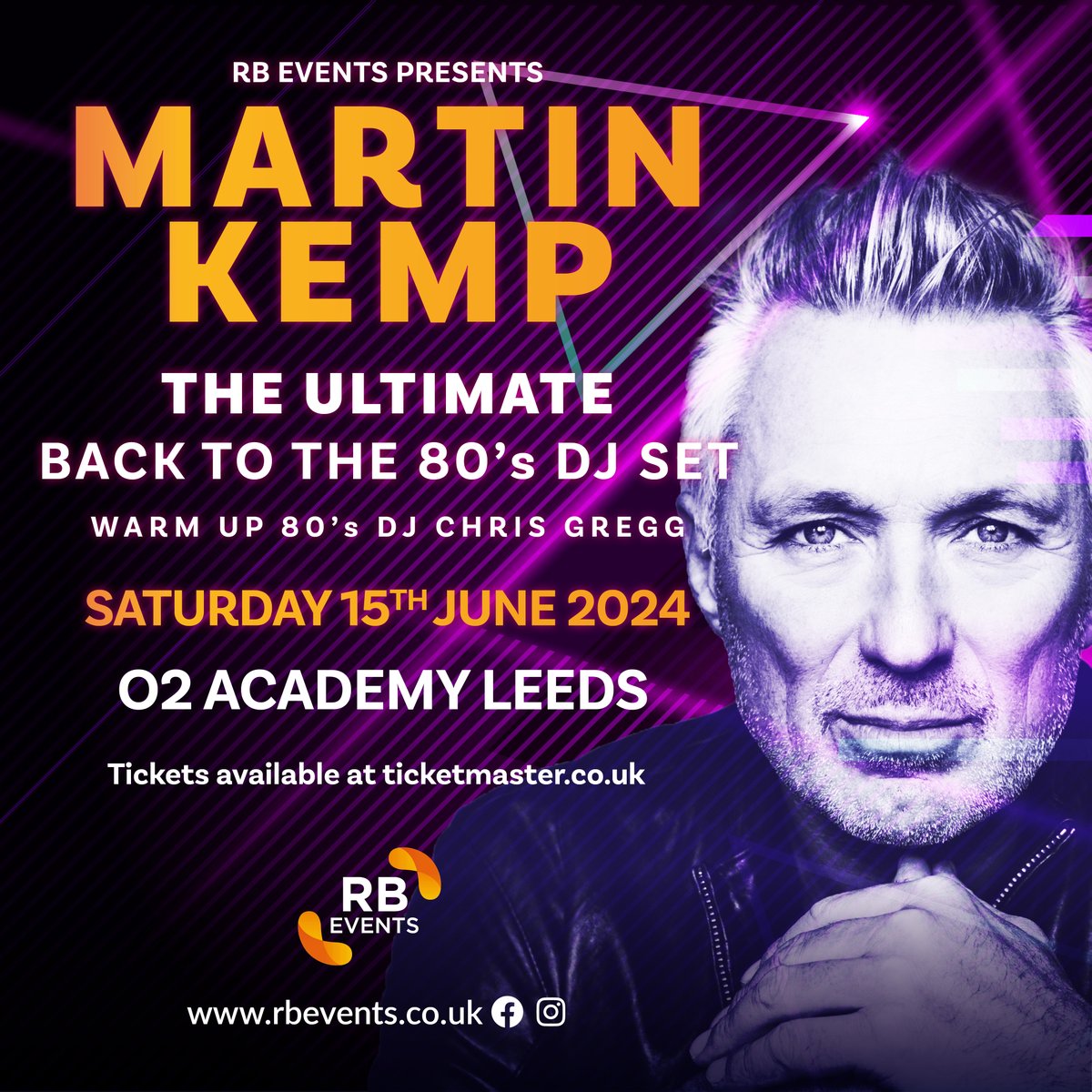 Don't miss Spandau Ballet’s @TheRealMartinKemp as he trades his bass for the decks and spins the biggest and best hits from the 1980s! 🕺 Here on Sat 15 Jun, grab your tickets now 👉 amg-venues.com/9Cry50Rp67M