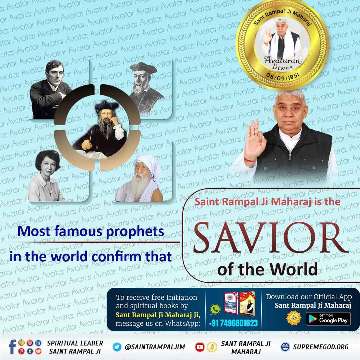 #PoliticsOfLies
#जगत_उद्धारक_संत_रामपालजी
Most famous prophets in the world confirm that Saint Rampal Ji Maharaj is the real SAVIOUR of the World.
👉 For more info, kindly read the sacred books 'Gyan Ganga' and 'Way Of Living'.✳️🙏✳️
#GodMorningSunday 
#SundayThoughts
