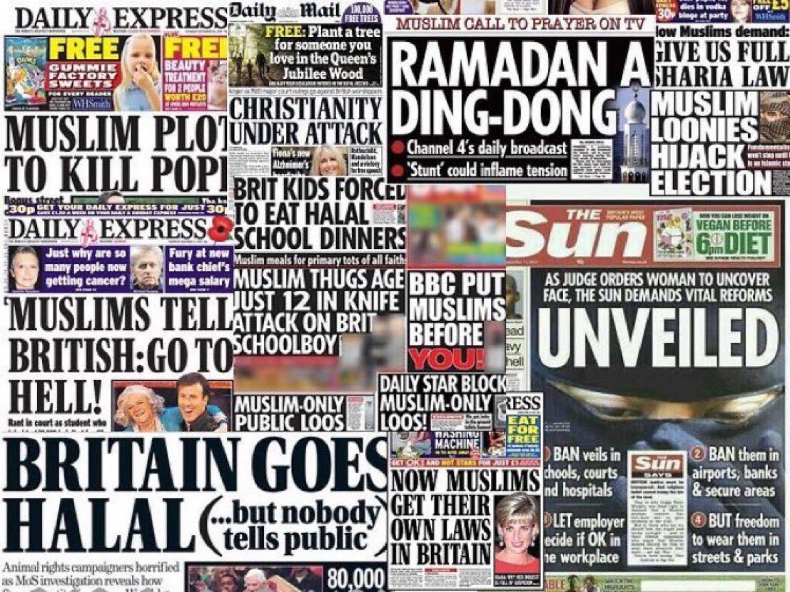 Now imagine these headlines were instead written against Jewish people…? Quite rightly, there would be outrage and condemnation - almost certainly from the same newspapers who published these headlines against Muslims. The double standards and hypocrisy is astounding.