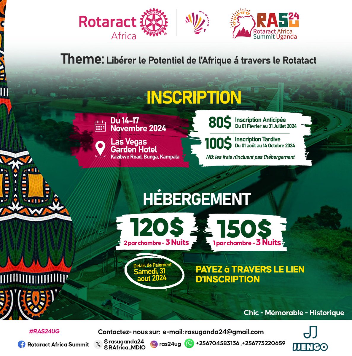 BennisLeo's tweet photo. @rasuganda24 @RotaractD9214 @rctnansana @RotaractD9213 @RotaractKibuli Je serai là avec ma grande Copine @AdjoKegou , Bienvenue en Ouganda ma Cherie... 

Il sera un sommet Chic-Mémorable et Historique, êtes -Vous déjà inscrit? 

Register Today for an extra-ordinary magical Africa Summit. 

#RAS24UG 
#amici23 
#QueenOfTears 
#VisitUganda https://t.co/7lmSzR2UB5