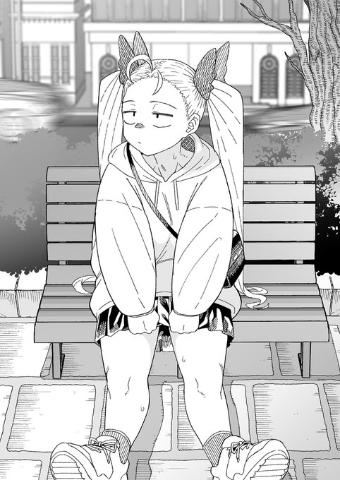 デコツインのコと待ち合わせする絵です 