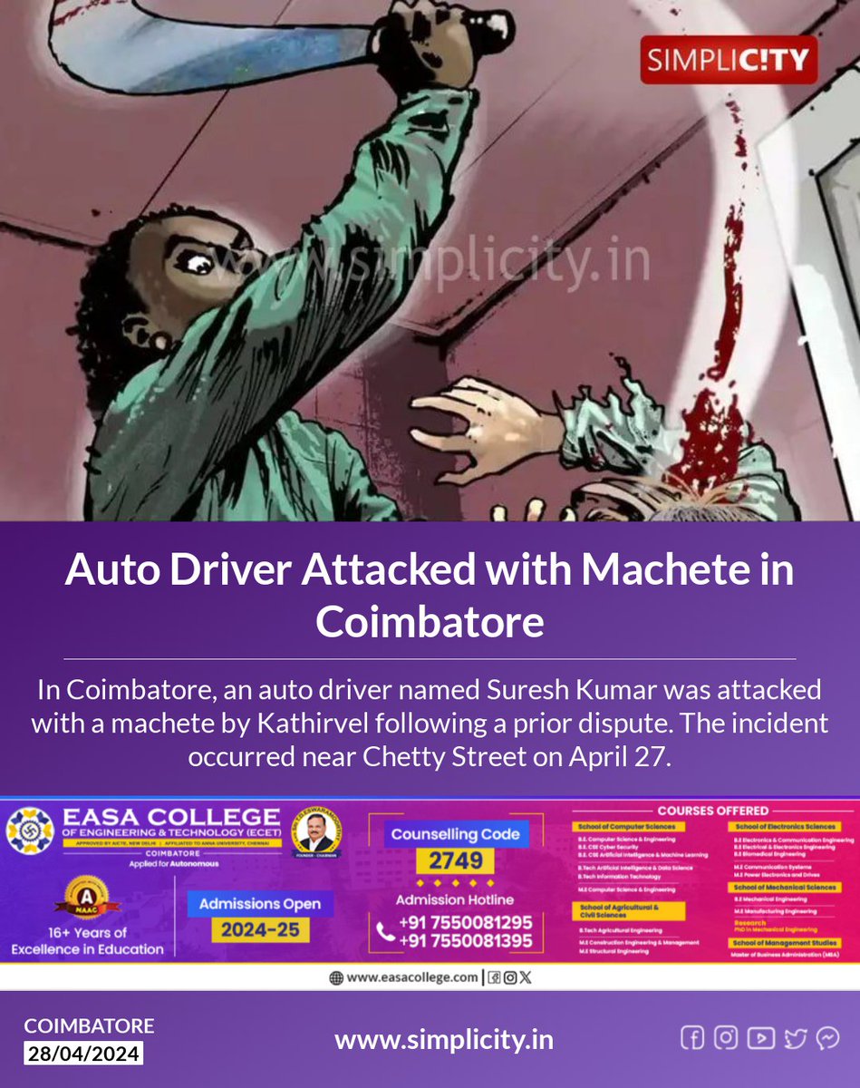 Auto Driver Attacked with Machete in Coimbatore simplicity.in/coimbatore/eng…