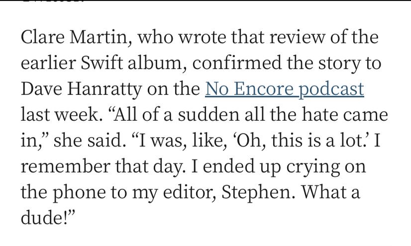 Nice shout-out for NO ENCORE in the Irish Times today - cheers @DonaldClarke63 Podcast episode here: open.spotify.com/episode/6XXSqo… And read Donald's very good piece here: irishtimes.com/culture/music/…