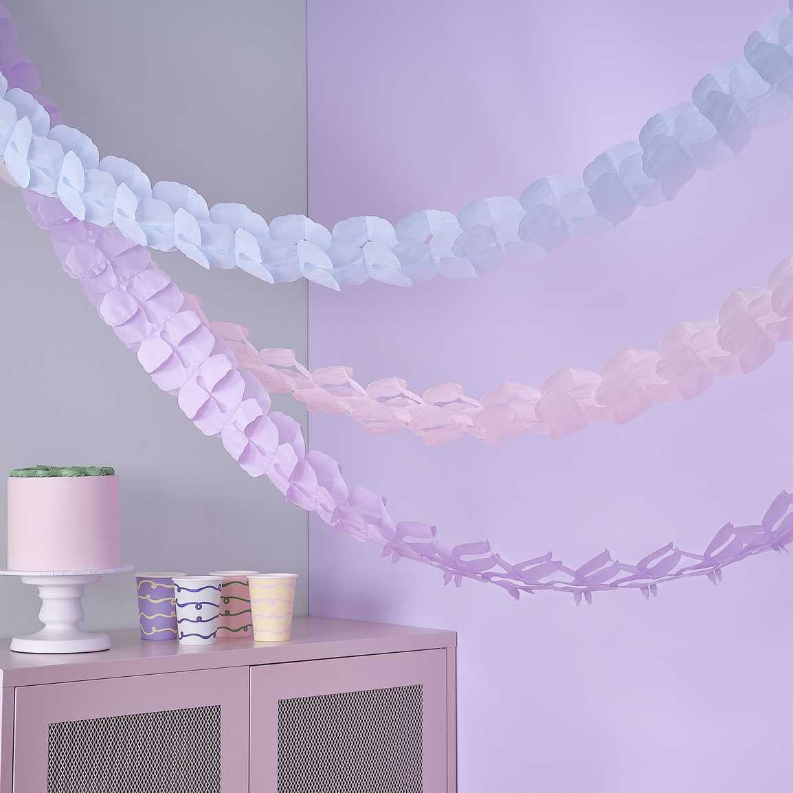 Bring the pastel theme to life with these tissue paper garland hanging decorations from the Pastel Wave collection.

l8r.it/ONPI

#pastelwave #paperdecorations #birthdaydecorations #partysupplies #pasteldecorations #partydecor #partyplanner #partyhost #birthdayparty