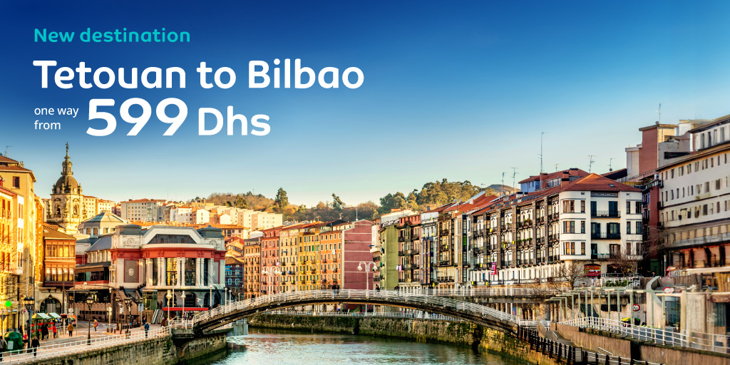 New Route Alert! ✈️ Starting May 25th, enjoy direct flights from Tétouan to Bilbao in Spain. Book your seat now! Visit airarabia.com.