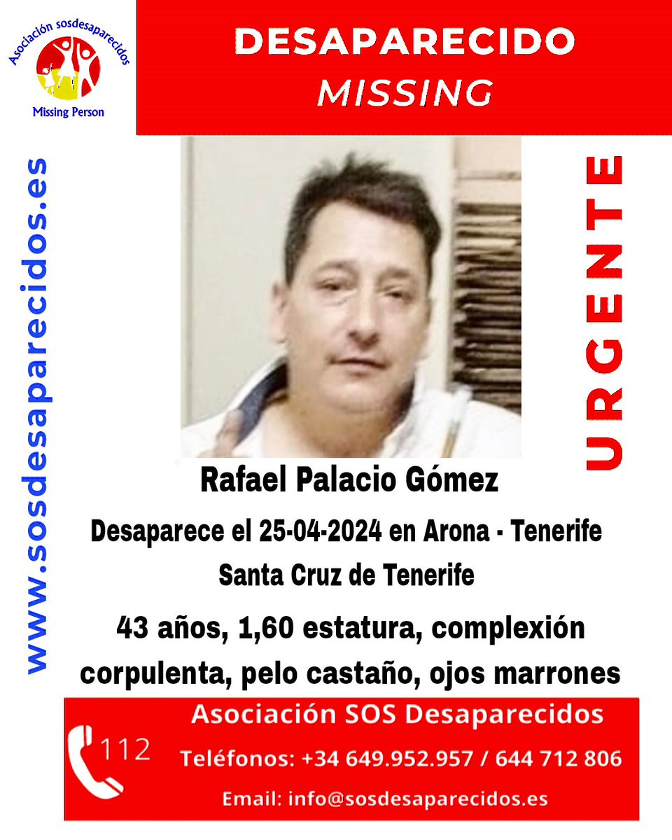 🆘 DESAPARECIDO #desaparecido #sosdesaparecidos #Missing #España #Arona #Tenerife Fuente: sosdesaparecidos Síguenos @sosdesaparecido