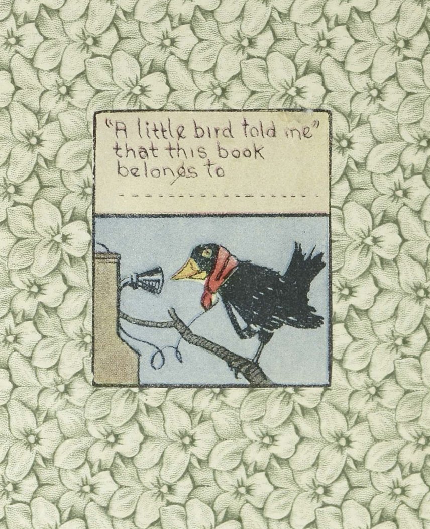 Este exlibris de un libro infantil de 1903 🐦‍⬛🖤 🐦‍⬛