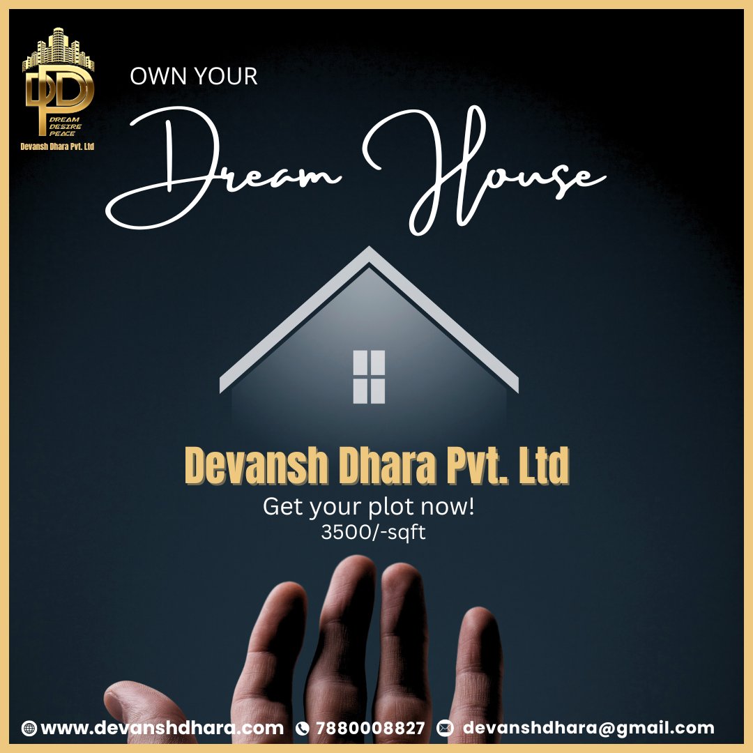 DevanshDhara's tweet photo. Own your dream house now! 🏡 Discover plots starting at 3500 sqft in prime locations. Don't miss out—book yours today! 🌟

Book your plot now! Contact us at 7880008827 or email us at devanshdhara@gmail.com. Visit our website for more details. 📞💻

#DreamHome #RealEstate https://t.co/qGKDtequiY