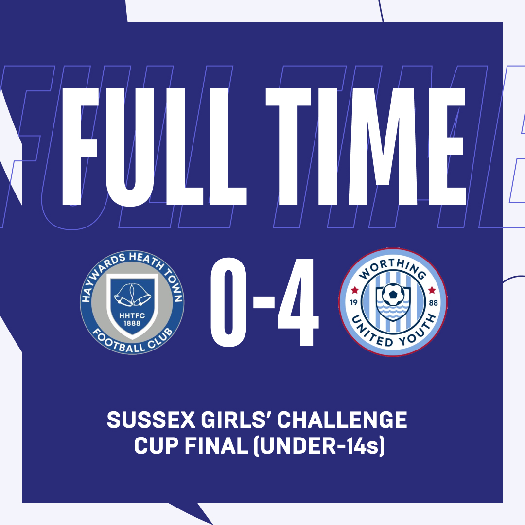 FT: After putting in a clinical attacking performance, spearheaded by Jasmine Browning and Mia Balmer, it's Worthing United Youth who come away with the win, despite the best efforts of a determined Haywards Heath Town side! @HHTWomen 0 @wuyfc 4 #CountyCup🏆 #SussexFootball⚽️