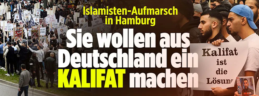 Diese #Islamisten wollen ein #Kalifat in #Deutschland Gründen! 
Für Euch in #Hamburg -  Der #Islam ist geduldet in #Germany, gehört aber nicht zu Deutschland 🇩🇪  
Joe Adade #Boateng und seine Baby Gruppe Muslim Interaktiv  Abschiebung sofort nach #Iran in die Steinzeit 🤮
@BILD