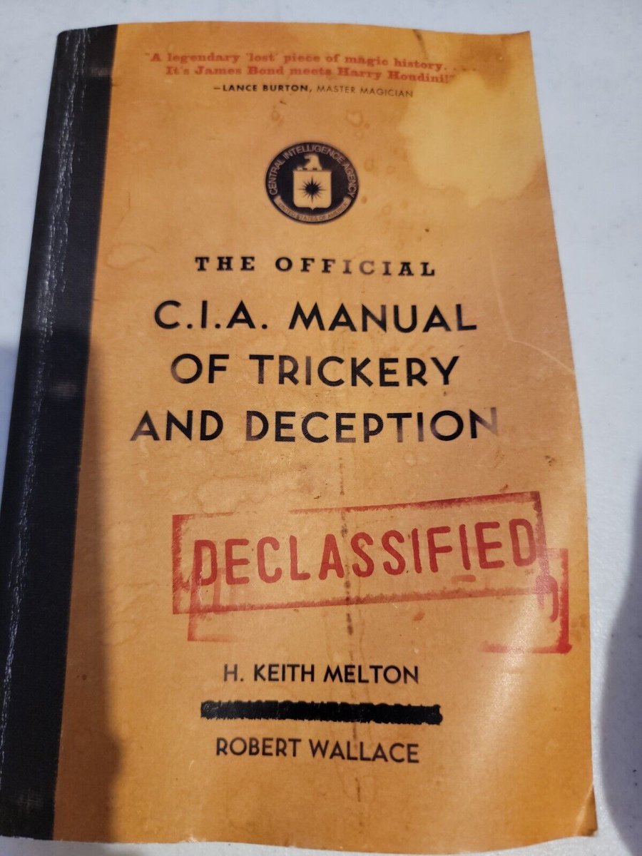 I recommend this book to anyone interested in historical wartime spycraft, sleight of hand and knowing how the old CIA used to operate. This info took 50 or 60 years to become 100% declassified, and only because it is no longer relevant to the CIA: amazon.com/Official-CIA-M… #ad
