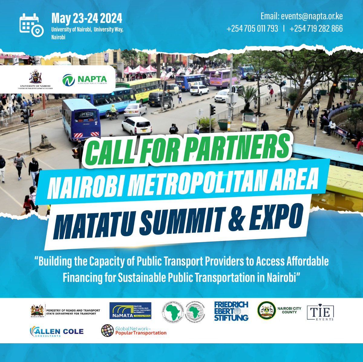 Calling all potential partners! Join us in shaping the future of transportation at the Nairobi Metropolitan Area Matatu Summit and Expo. Collaborate with us to drive innovation, promote sustainability, and improve commuter experiences. Contact us to partner. #MatatuSummit