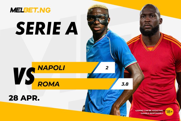 The exciting clash between Napoli and Roma promises to be a football thriller! 🤩 Don't forget to bet on Melbet Nigeria and support your team to the end! 💪🏾 #Footballpredictions #Roma #NapoliRoma #SerieA #FootballBetting