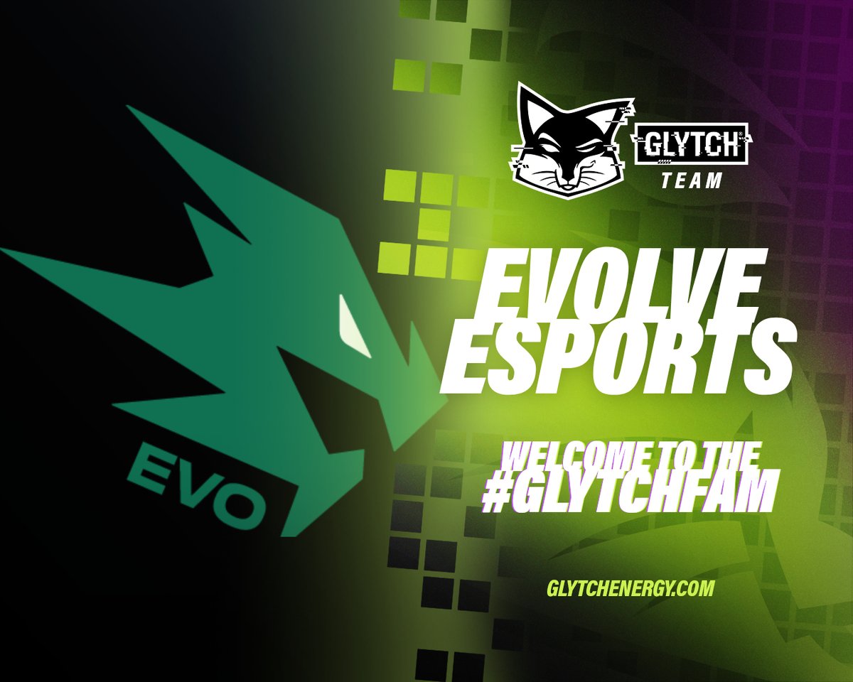 🚨NEW TEAM🚨

@EvoEsportsUS  is dedicated to dominating the competitive scenes of Rocket League and Valorant, showcasing their strong presence in both games!

Please help us welcome them to the #GLYTCHFam!🎉

Enjoy a 20% discount with code EVOLVEUS at GLYTCHEnergy.com 🦊