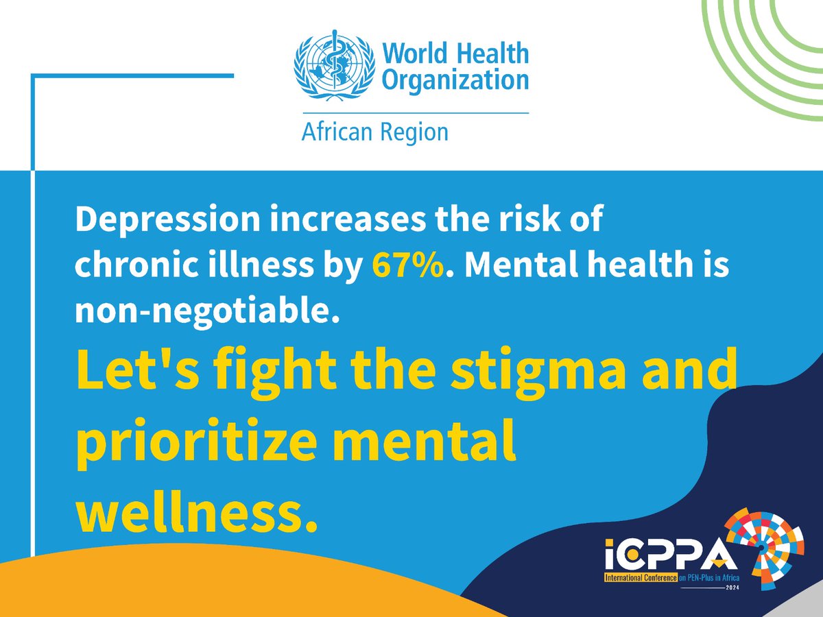 Did you know that depression can happen to anyone and increase the risk of chronic illness by 67%? It's time to take a stand for mental health and join the movement for wellness. Learn more➡️: bit.ly/44iPFoA #EndingDiseaseInAfrica #PENPlus