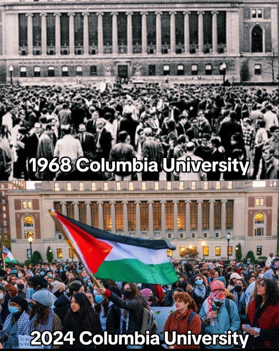 Columbia University 1968 - 2024
🗝️🍉✊🏼
#FreePalestine 
#ColumbiaUniversity 
#StudentsForGaza 
#StudentProtests 
#تمرد_طلاب_امريكا 
#فلسطين 
#طلاب_لوقف_الإبادة