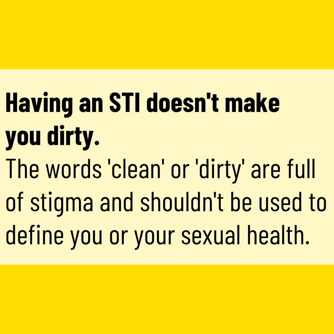 bitkhealth's tweet photo. π’ Say it with us: Having a sexually transmitted infection (#STI) doesn't make you dirty. The words 'clean' or 'dirty' are full of stigma and should not be used to define you or your #SexualHealth.
#STIAwarenessMonth https://t.co/A9pHKZ9SCt