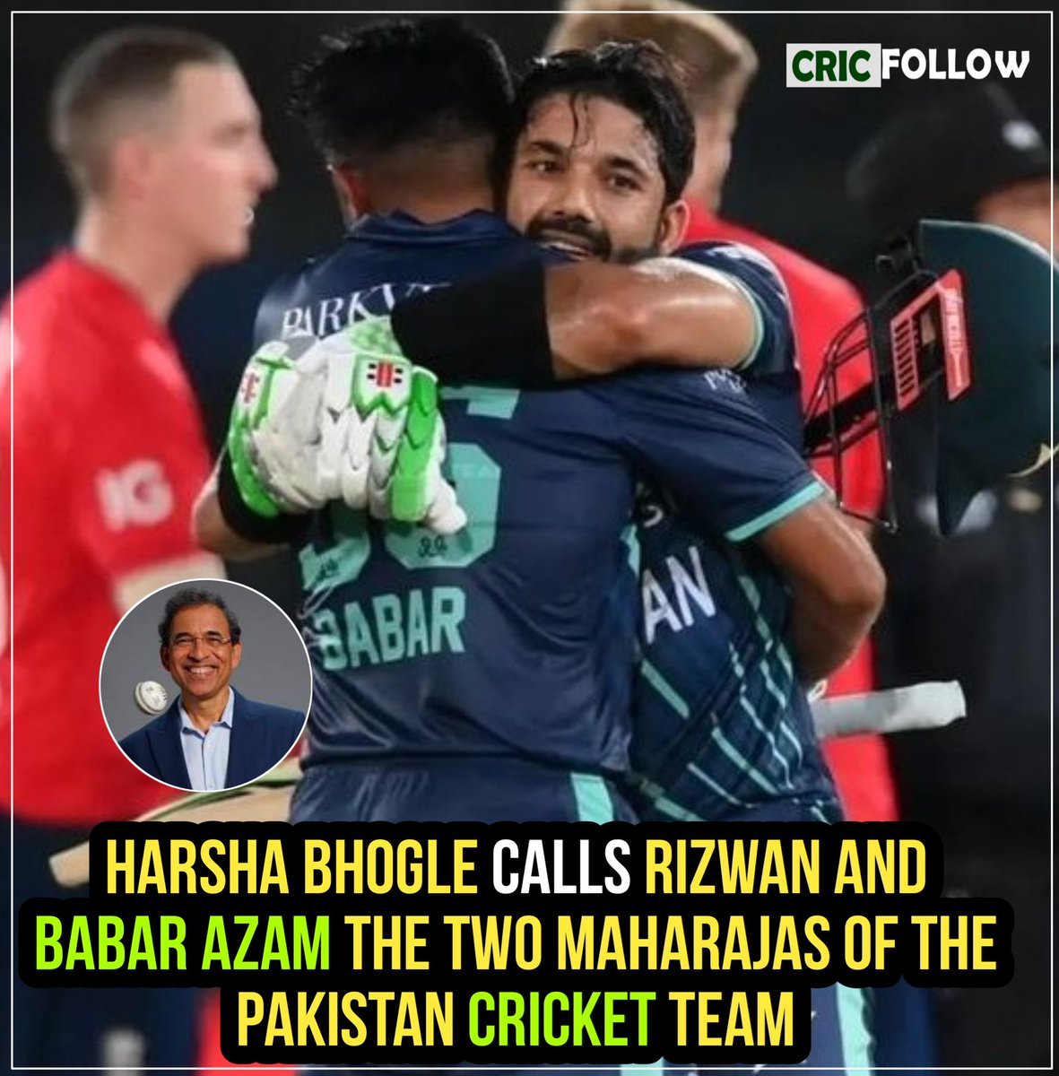 Harsha Bhogle:🗣️ -
#MohammadRizwan #BabarAzam𓃵