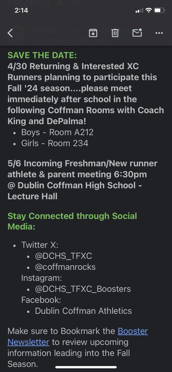 🚨 Important meeting dates for the fall ‘24 XC season. 4/30 for returning runners and 5/6 for incoming freshman.  See below for more details⬇️  #GoRocks
