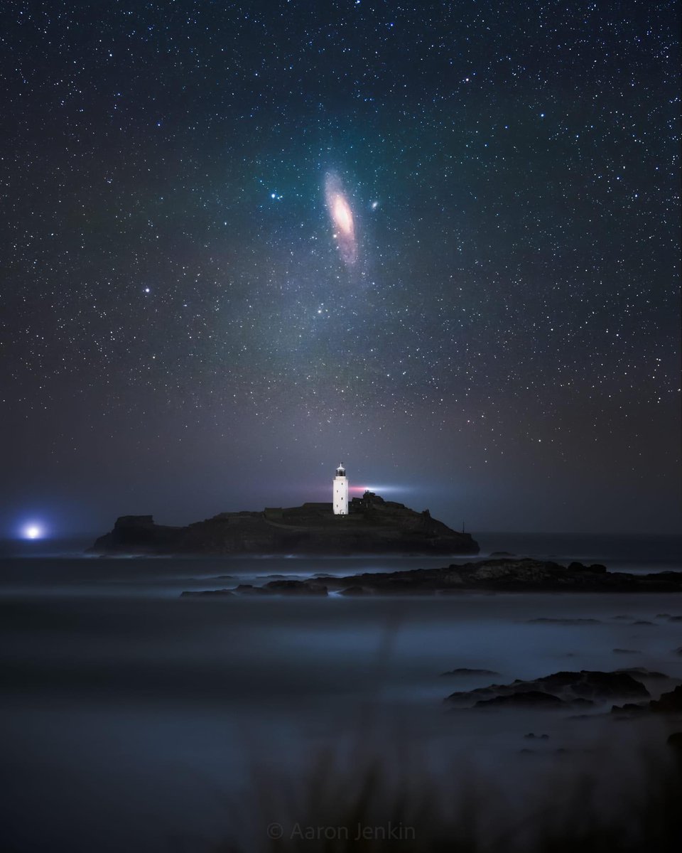 Andromeda over Godrevy Lighthouse ✨

At 2.5 million light years away, Andromeda is the furthest we can see with the unaided eye! It looks more like a small smudge to the eye, but can be quite easily seen from places with low light pollution.

Credit Aaron Jenkin Photography