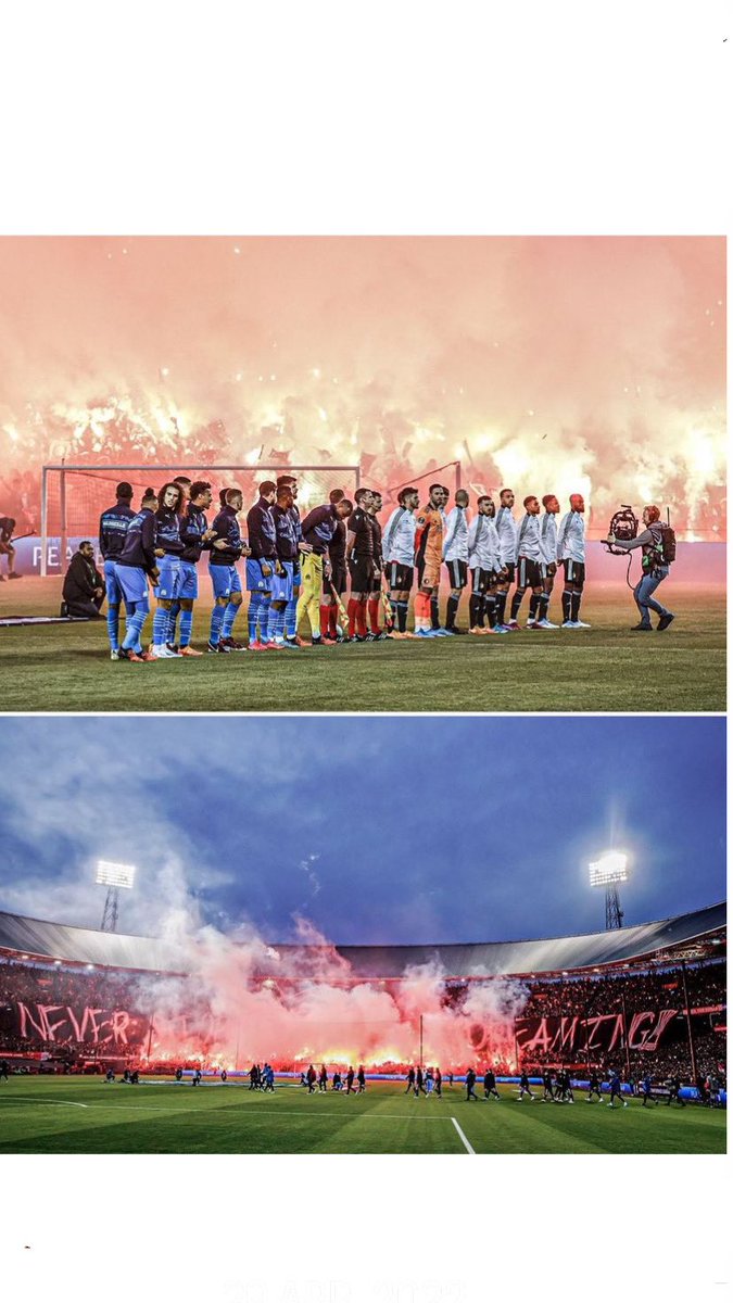 Deze wedstrijd had alles. Nog nooit zoveel fakkels gezien ,in het uitvak ook, in de Kuip trouwens.