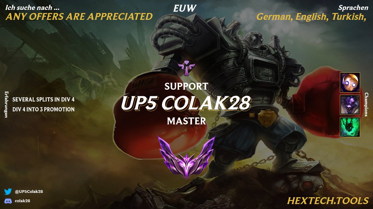 I want to go for one last dance.

Habe viel Zeit diesen Split und möchte full Tryhard gehen daher bin ich LFT für den Summersplit.