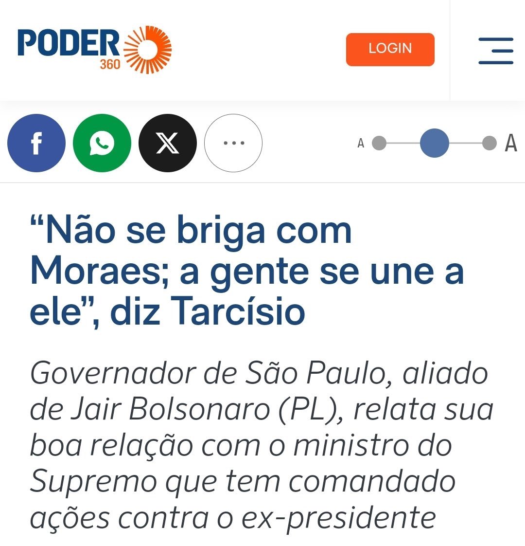 Deixa eu ver se entendi o que o @tarcisiogdf quis dizer. Ele pretende SE UNIR ao sujeito que tem como missão declarada destruir o que chama de “extrema direita populista”, a mesma “extrema direita populista” que elegeu o Tarcísio. Em relação a Bolsonaro, @tarcisiogdf diz ser leal…