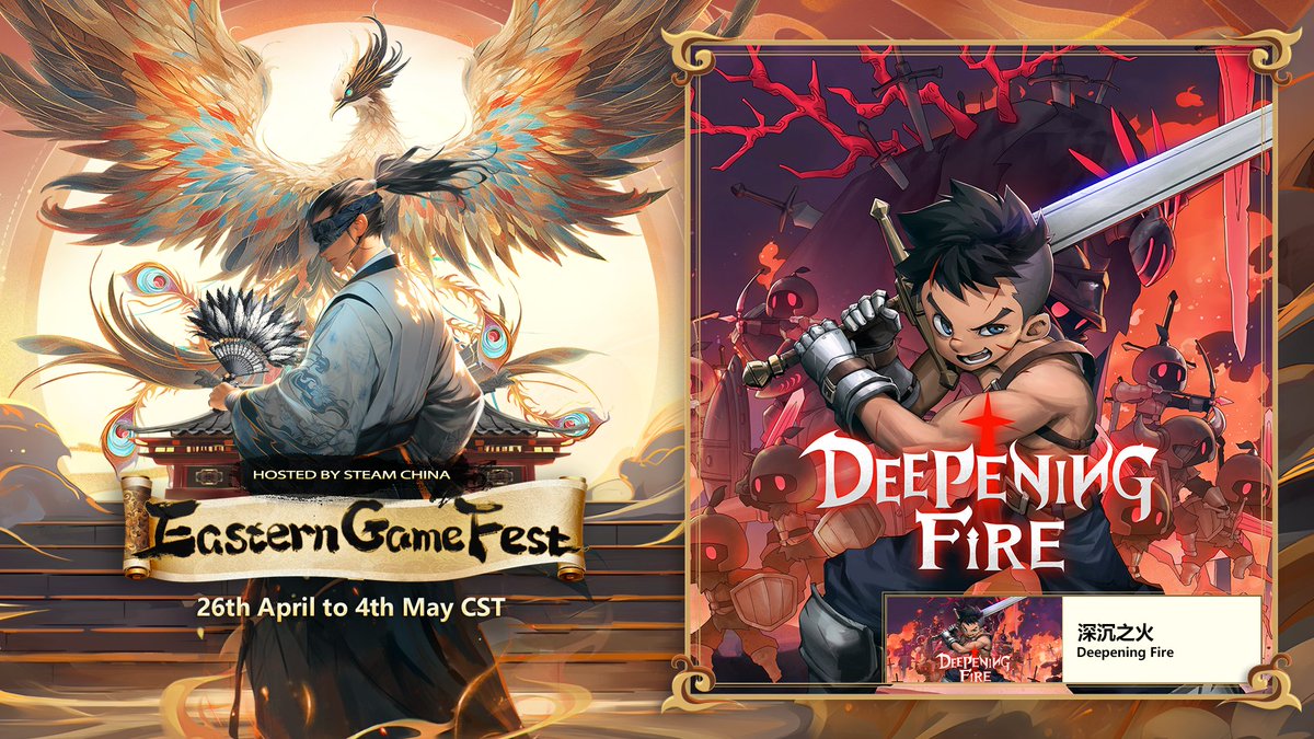 Here we are!🪩🥳 #ThreeKingdomsZhaoYun, #Skybreakers and #DeepeningFire are participating in #EasternGameFest! Hope you enjoy the wonderful week!🙌 ❤️store.steampowered.com/curator/425936… #Steam #game #pcgaming #indiegame #indiegaming #action #GamingNews #History #roguelike #metroidvania